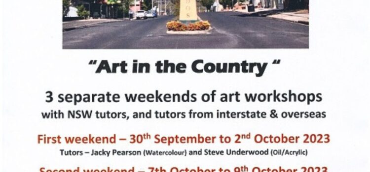 Reminder: CASS ‘Art in the Country’ Workshops